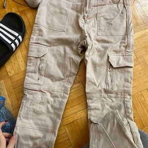 Maniere de voir beige cargo khaki fitted pants